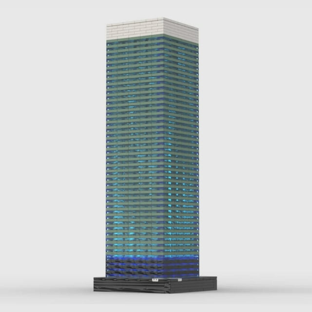 MOC-53467 8 Canada Square Building Blocks Set Skyscraper MOC Bricks Toys 1:650 Model 1767pcs