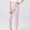thumbnail image 2 of IFNWSV Girls Yoga Pants Solid High Waisted Stretchy Slim Fit Ankle Length Tights for Active Everyday Wear Pink 7-8 Years, 2 of 6