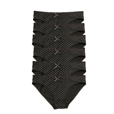 

Nabtos Women Cotton Basic Underwear Bikini Polka Female Panties Pack 6