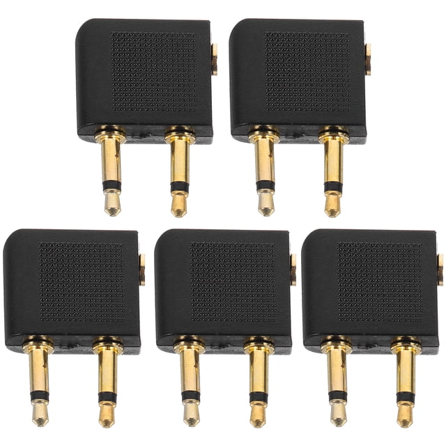 SHISUYAN 5pcs Airplane Headphone Adapter Airline Earphone Adapter Audio Jack To Plug Connector