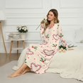 thumbnail image 3 of Tutolipy Heart Printed Nightgowns for Women Casual Sleepwear Long Sleeve Loungewear V Neck Sleep Dress for Home, L, 3 of 7