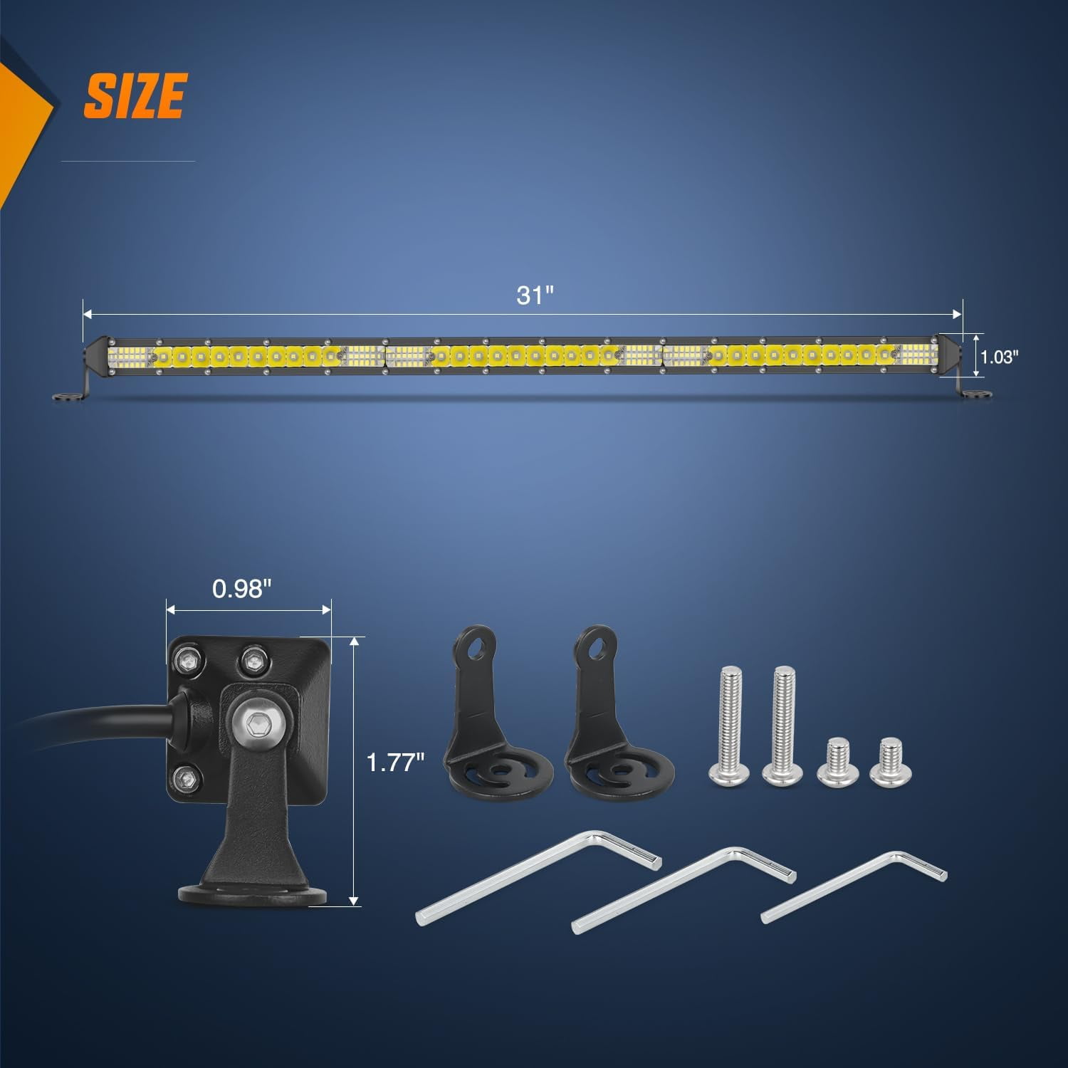 Nilight 31 Inch Waterproof Slim LED Light Bar 78 LED Single Row Spot Flood Combo for 4x4 Trucks SUV ATV UTV