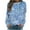 Blue, variant on Lovskoo 2024 Long Sleeve Shirts for Women Trendy Christmas Print Round-Neck Pullover Tops Comfortable Blouse Sweatshirt Gray