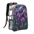 thumbnail image 3 of Gaeub Starry Night Iris Field Print Clear Backpack ,Clear Transparent Backpack, PVC Bag with Side Pockets,for Concert, Beach, Work, Travel & Sporting, 3 of 7