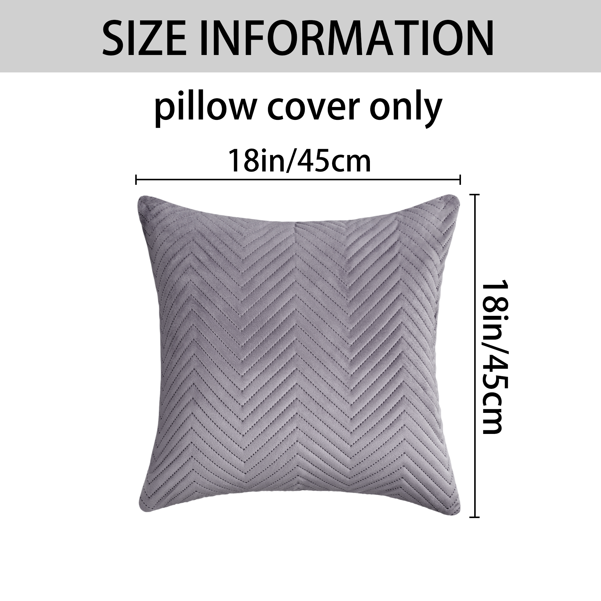 Unique Bargains Striped Throw Pillow Covers Pack of 2 Gray 18" x 18"
