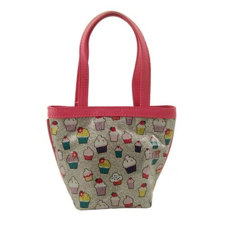 Silver Glitter Cupcake Tote