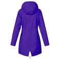 thumbnail image 5 of Brilliant Fall Tops for Women New Arrivals Plus Size Women Solid Color Rain Jacket Outdoor Hooded Windproof Loose with Pocket Coat Purple XXL, 5 of 5