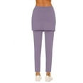 thumbnail image 6 of XFLWAM Skirted Leggings for Women Athletic Pickleball Tennis Golf Skorts Capris Elastic Waist Workout Gym Yoga Legging with Skirt Purple L, 6 of 6