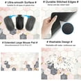 thumbnail image 6 of Marble Mouse pad Extended Full Desk Protector Mousepad Large Gaming Pink Grey Tiles Print Mouse Pads with Stitched Edges XXL,Keyboard Mat with Non-Slip Rubber Base for Office Home Work, 6 of 6