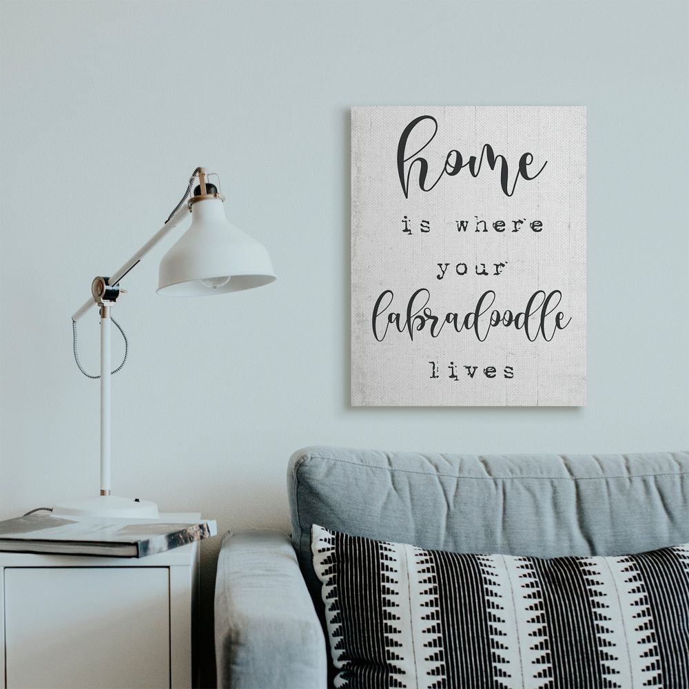 Stupell Industries Home is Where Your Labradoodle Lives Pet Phrase Designed by Daphne Polselli
