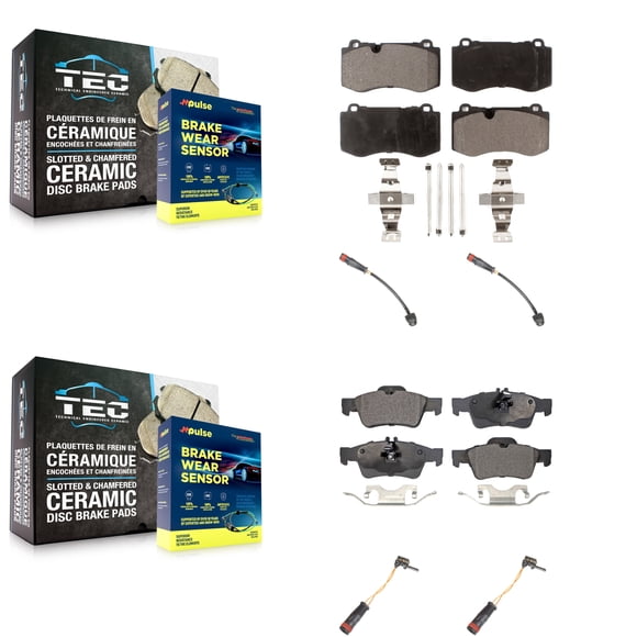 TEC Ensemble de Plaquettes de Frein à Disque en Céramique avant Arrière et de Capteurs d'Usure pour Voiture Mercedes-Benz S550 S450 CL550 S400 S600 CL600 KTW-100556