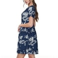 thumbnail image 2 of Naloa Dragon Print Womens Summer A-Line Dress with Pockets,Short Sleeve Dresses,Flowy Beach Swing Dress for Vacation Travel, 2 of 6