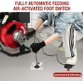thumbnail image 3 of EastVita Auto Feed 100 FT x 1/2 Inch Drain Cleaner Machine with 370W Motor,Portable Sewer Snake Auger with 8 Cutters & Air-activated Foot Switch,Fits 1" to 4" Pipes,Black & Red, 3 of 7