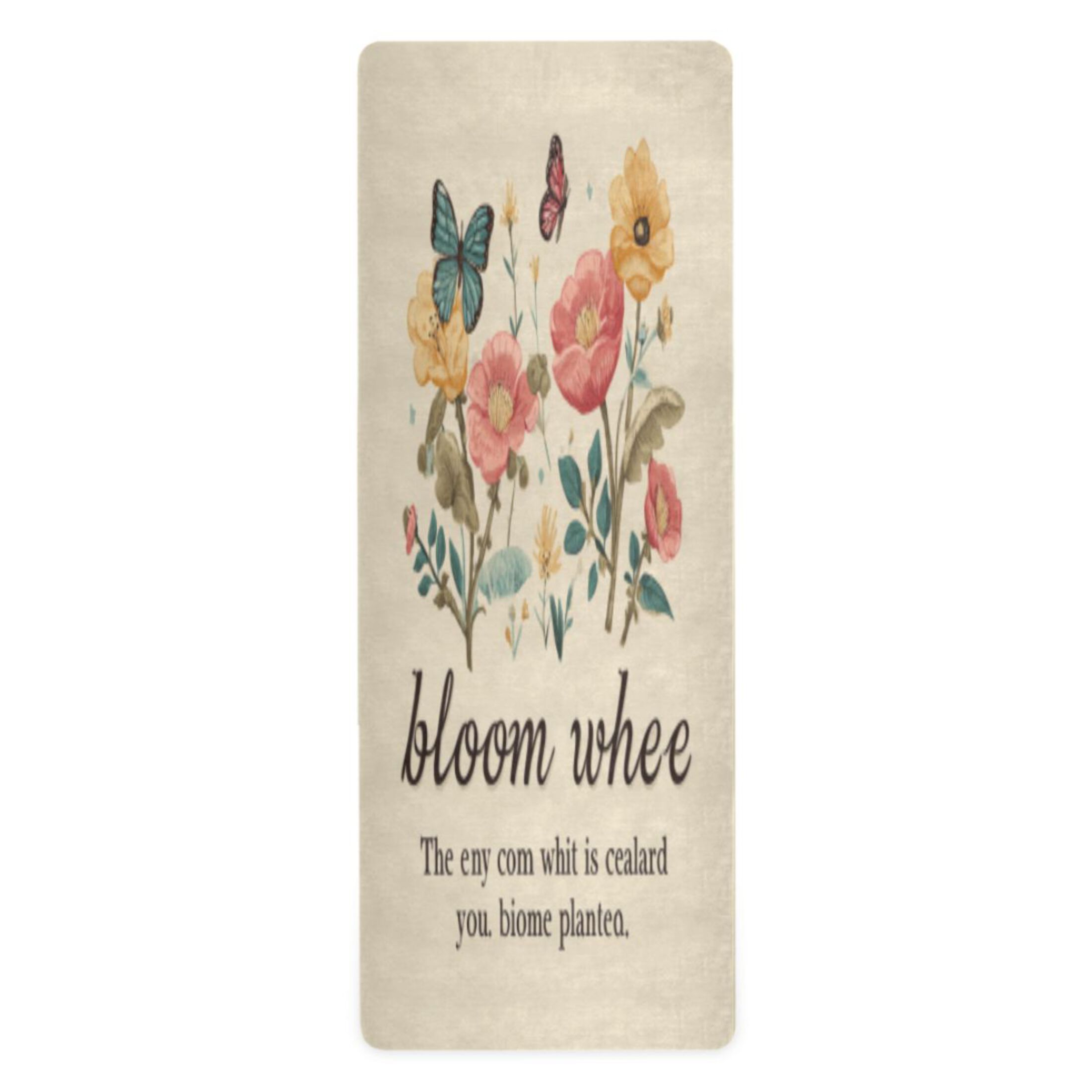 BZSMCE Yoga Mat Women Fitness Mat Butterfly “bloom” Pattern