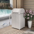 thumbnail image 6 of Furniture of America Azur Aluminum and FE Wicker Trash Can in Gray, 6 of 13