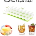 thumbnail image 3 of 14-Compartment Silicone With Lid Ice Cube Container Ice Cube Ice Cube Box (4 Ice Cube Molds), Green, 3 of 7