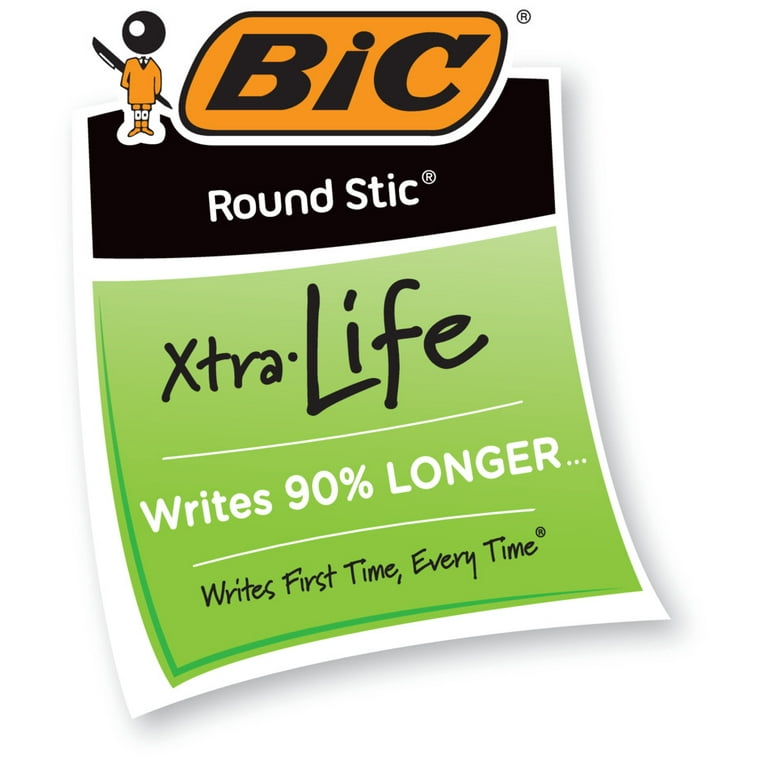 BIC Round Stic Xtra Precision Ballpoint Pen Pack, Medium 1 mm, Assorted Ink  Barrel Colors, 60/Bundle of 5 Packs