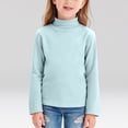 thumbnail image 2 of TTUHYWXI Girls' Long Sleeve Turtleneck T-Shirt Kids Basic High Neck Casual Trendy Soft Base Layer Tee Tops (Light Blue, 7-8 Years), 2 of 6