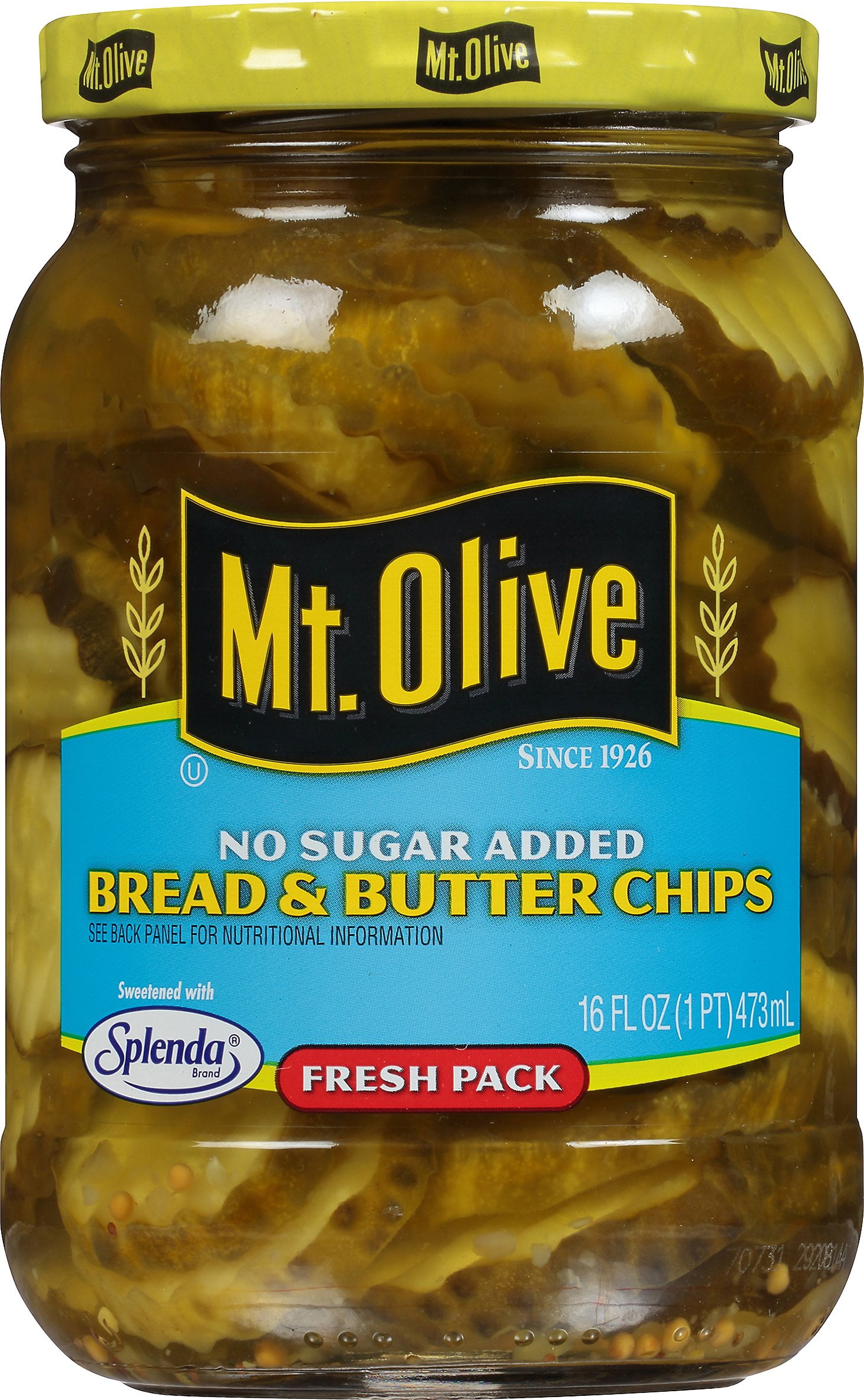Mt Olive Fresh Pack No Sugar Added Bread Butter Chips Pickles 16 Oz Walmart Com Walmart Com
