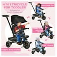 thumbnail image 4 of 4-in-1 Baby Tricycle with Push Handle, Rotatable Seat & Canopy - Black Toddler Trike for 1-5 Year Olds, 4 of 9