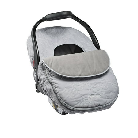 JJ Cole Baby Winter Car Seat Cover for Car Seat, Weather-Resistant, Gray Herringbone