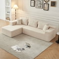 thumbnail image 2 of Youdao 104'' Modular Sectional Couch, Comfy Lambswool Fabric  L-Shape Sofa with Chaise Lounge, Modern Corner Sofa 5 Seater Sectional Sofa Couch For Living Room, Bedroom, Apartment, Beige, 2 of 9