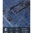 thumbnail image 6 of Denim Vest Men Vintage Casual Sleeveless Button Down Collared Jean Vest Jacket Outerwear with Pockets, 6 of 8
