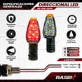thumbnail image 2 of Direccionales Para Moto Rasen Led Negro Brillante Universal   rojo, 2 of 3