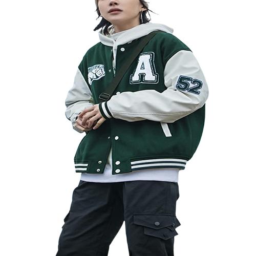 Farrubbyine8 Women Men College Baseball Bomber Jacket Unisex Varsity Patchwork Baseball Lapel Coats Walmart Com