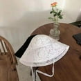 thumbnail image 5 of COCOpeaunt Women Bucket Hat Women Summer Floral Lace Beach Hat Holiday Sun Visor Strap Adjustable Wide Brim Floppy Hat Girl Panama Elegant, 5 of 6