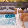 thumbnail image 2 of Unique Loom Outdoor Modern Collection Area Rug - Seaglass (10' Square Blue and Ivory/Navy Blue), 2 of 8