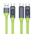 thumbnail image 4 of Fast Charging and Data Transfer USB-C Cable with LED Display, 1.5M, Matcha Green, for Phones, 4 of 8