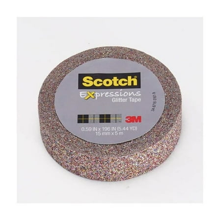 Scotch Expressions Glitter Tape, Multicolored, .59" x 196", 1 Roll