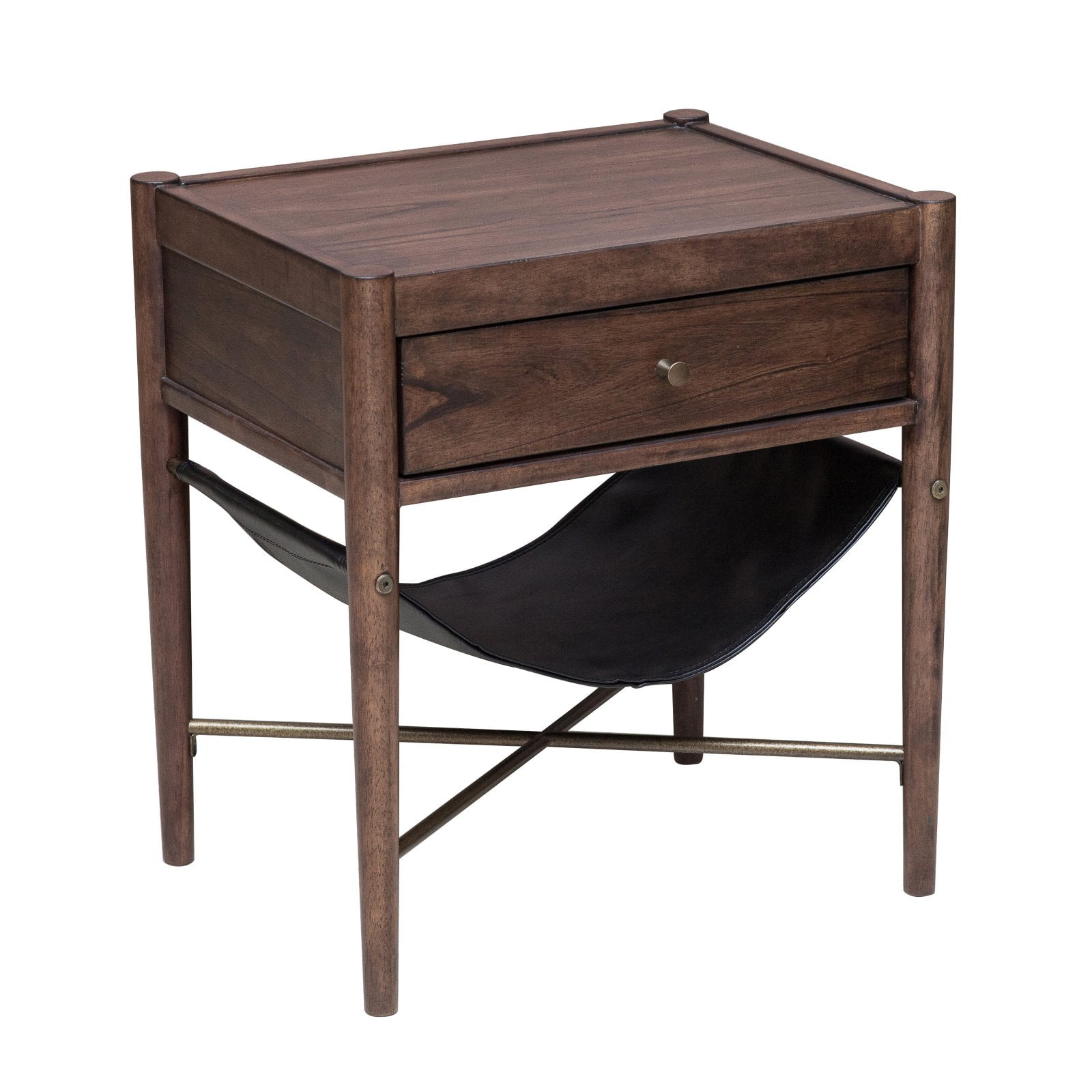 Modern Retro Style Distressed Cherry End Table