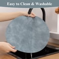 thumbnail image 5 of LOKHOM 13" Round Placemats Set of 6, Faux Leather Waterproof Heat Resistant Placemats, Reversible Solid Table Mats for Kitchen Dining Room, Blue, 5 of 8