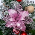 thumbnail image 3 of 10Pcs Christmas Glitter Artificial Poinsettia Flowers Xmas Poinsettia Artificial Wedding Flowers Decorations Xmas Tree Ornaments for Party Favors, 4.4inch, 3 of 9