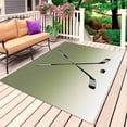 thumbnail image 4 of Outdoor Rug 3x5 ft Hockey Player Outdoor Large Area Rug Non Slip Rubber Sports Ground Gradient Green Front Door Mat RV Rug Camping Carpet Patio Outdoor Rugs for Backyard Balcony Deck Porch Indoor, 4 of 9