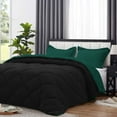 thumbnail image 2 of D.N.G. BEDDINGS 5 Piece Luxury Reversible Diamond Pattern Comforter Set Premium Super Soft, All Season 800 TC, 100% Egyptian Cotton Full/Queen Size Teal Green/Black Solid Color, 2 of 7