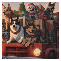 Christmas Dog Cloth Napkins Set of 6, Soft Square Dinner Napkins Cloth Washable Reusable Table Cloth Napkin for Kitchen Dining Party Weddings Tabletop Decoration 20x20 Inch