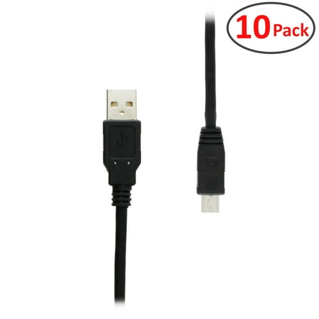 GearIT 10-Pack 15FT Hi-Speed USB 2.0 Type A to Mini-B Cable - Mini USB Data & Charging Cable for GoPro 4 3+ 3 HD, PS3 Controller, Digital Camera, MP3 Player, Black