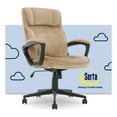 thumbnail image 1 of Serta Hannah Microfiber Office Chair with Headrest Pillow Plush Beige, 1 of 13