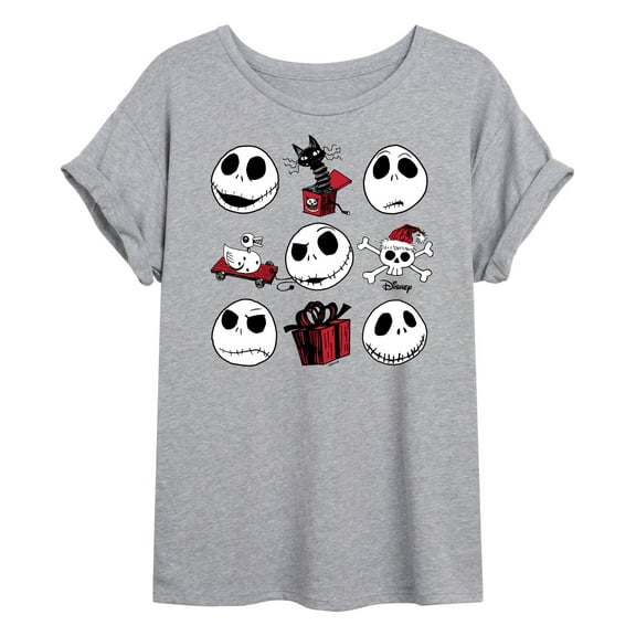 The Nightmare Before Christmas - Jack Christmas Grid - Juniors Ideal Flowy Muscle T-Shirt