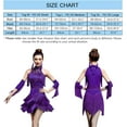 thumbnail image 2 of ZX Robe de Danse pour Femmes avec Strass, Paillettes, Franges, Robe de Fête, Salsa Latine, Danse de Salon, Ensemble de 4 Pcs, Haute Qualité, 2 of 4