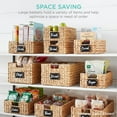 thumbnail image 4 of Neatifyes Pantry Baskets Set of 2 16x12in Water Hyacinth Storage Baskets, Woven Wicker Kitchen Organizers with handles w/Chalkboard Label Chalk Marker - Black, 4 of 7