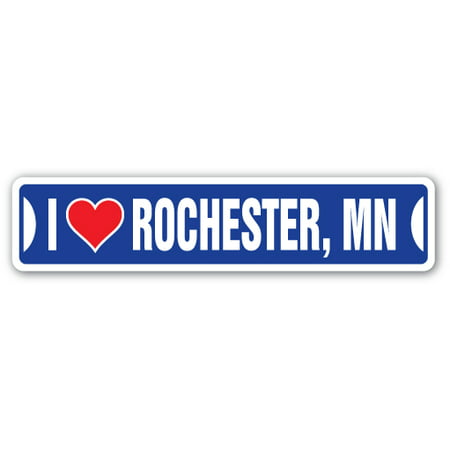 I LOVE ROCHESTER, MINNESOTA Street Sign mn city state us wall road décor