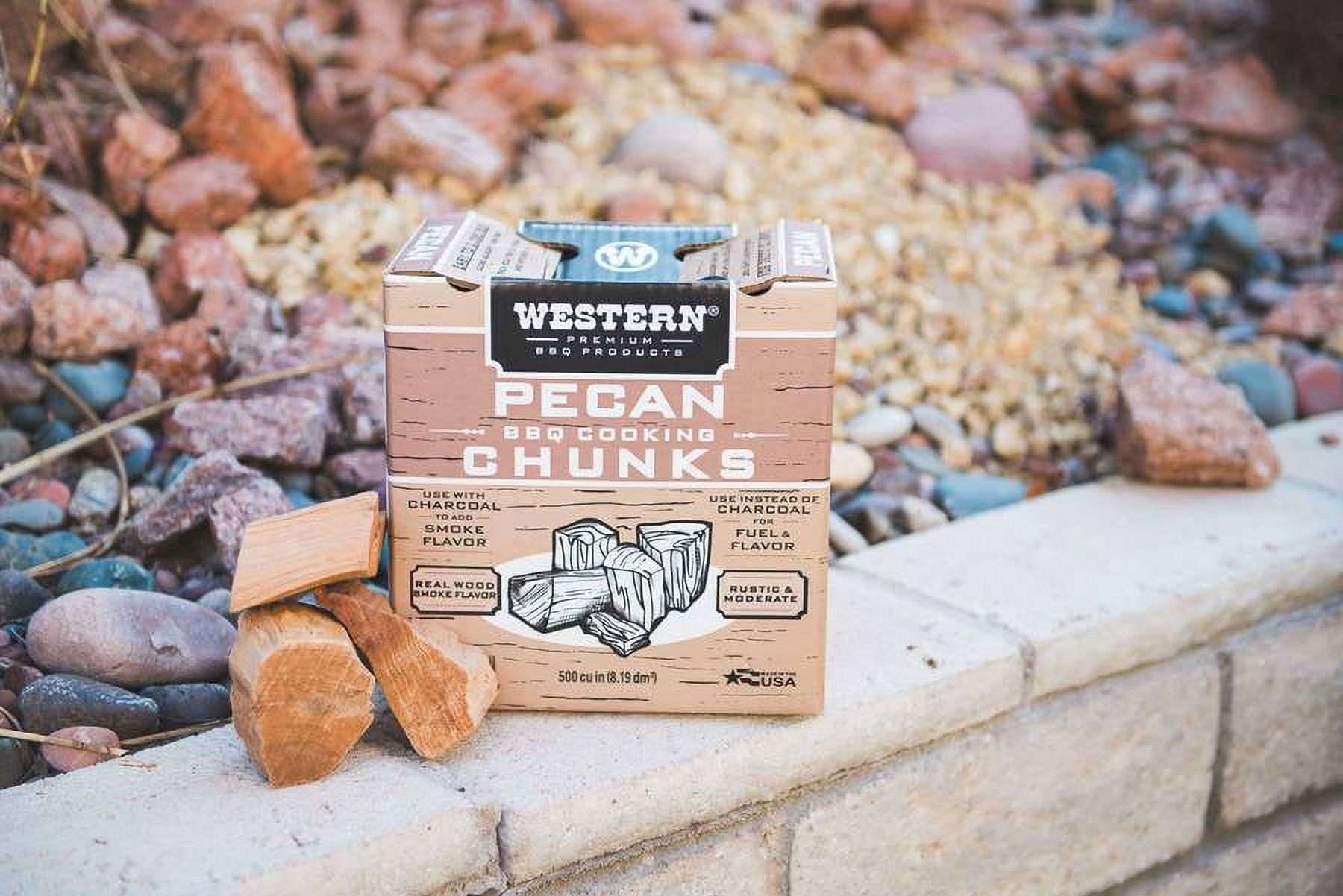 Western Premium BBQ Pecan Smoker Chunks, 500 Cu in photo 7