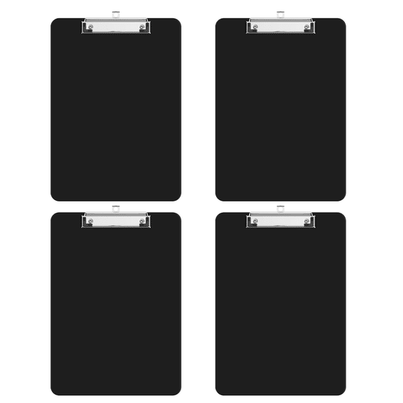 4-Pack A4 Plastic Clipboards 8.8x12.3 Inch Lightweight PP Sturdy Metal Clip Smooth Writing for Office School Classroom Business