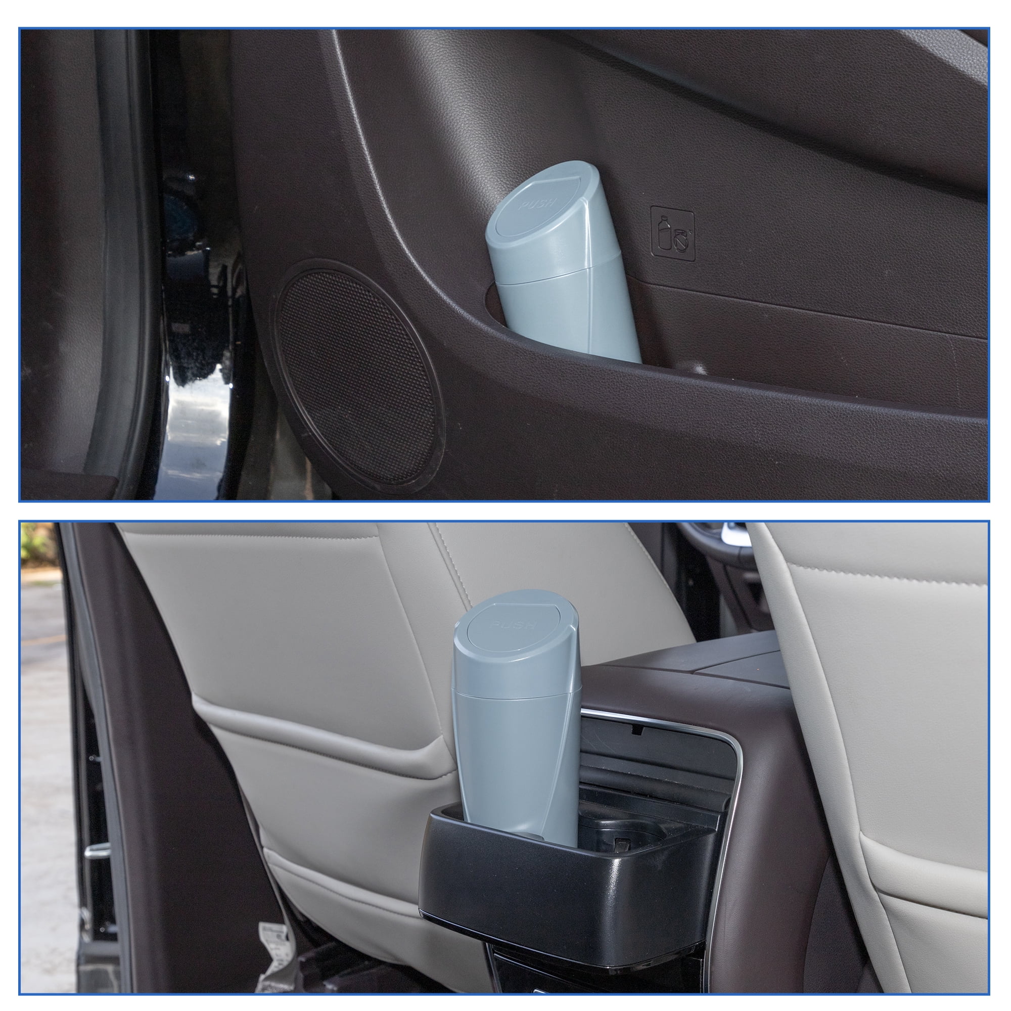 Unique Bargains 1 Pcs Car Trash Can 3.1x7.9in Bin Auto Portable ABS Cup Dark Green