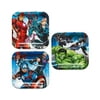 Boys Avengers Epic Dessert Square Plate (8 Piece), 8 small assorted party plates By American Greetings