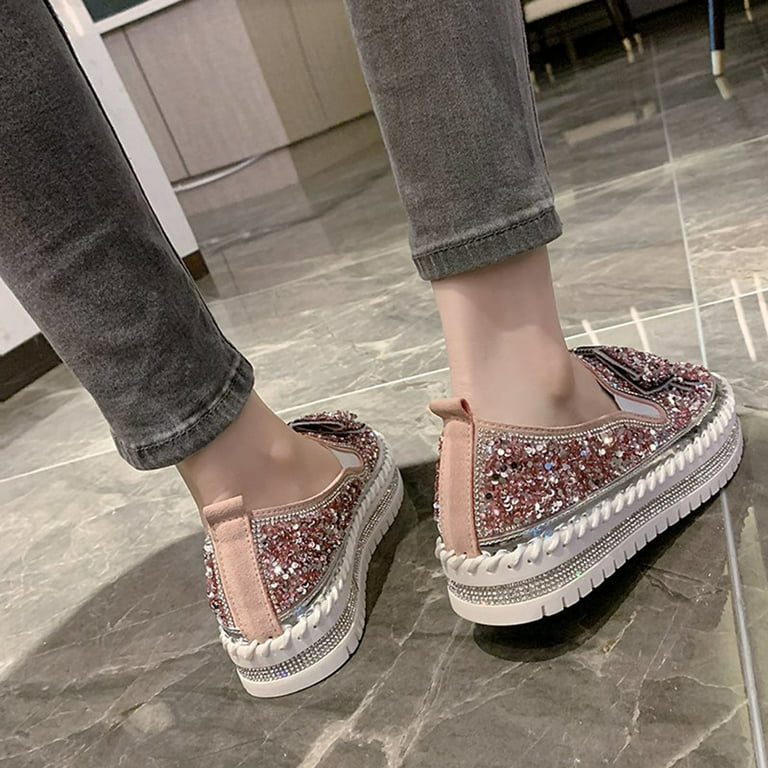 Glitter Flat Shoes Women, Sequin Shoes Flat Loafers